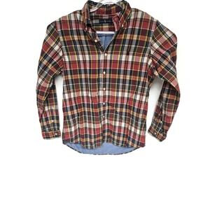 Ralph Lauren Mens‎ Blue Lined Insulated Shirt Red Plaid Madras Patchwork Large